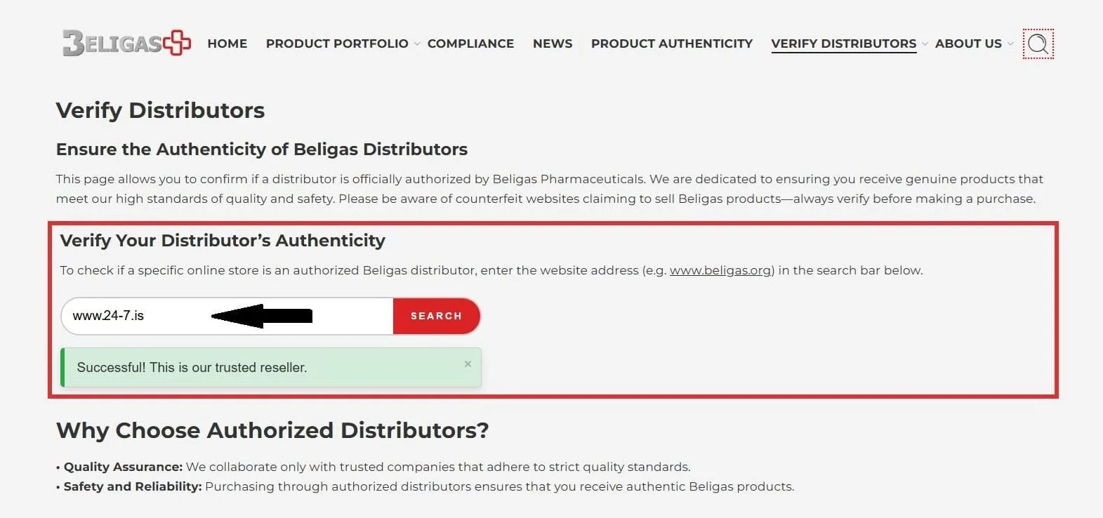 24-7.is a trusted verified distributor for the brand Beligas 24-7.is a trusted verified distributor for the brand Beligas